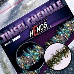 Hends Tinsel Chenille CHT04 6mm 1.5m - Peacock/Brass