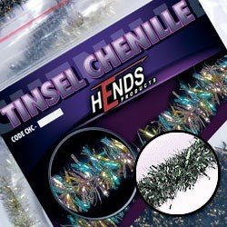 Hends Tinsel Chenille CHT10 6mm 1.5m - Silver Pearl