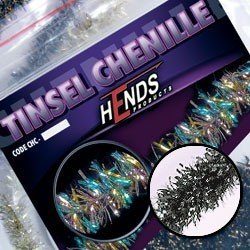 Hends Tinsel Chenille CHT11 6mm 1.5m - Silver/Black