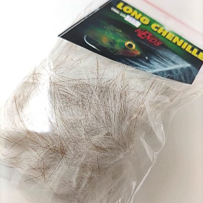 Hends Long Chenille LCH133 1.3m - White with Brown Effect