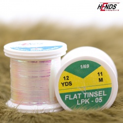 Hends Flat Tinsel LPK05 0,8mm - Pearl White with Green Effect