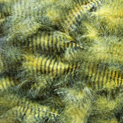 Hends Grizzly Marabou Feathers GM303 - Yellow / Black Striped