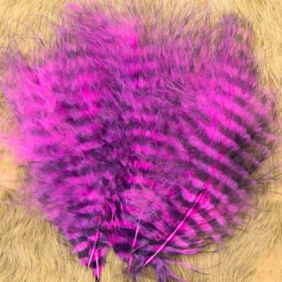 Hends Grizzly Marabou Feathers GM311 - Fluo Pink / Black Striped