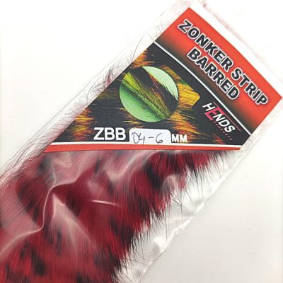 Hends Zonker Strips Barred 6mm ZBB04 - Red/Black Stripes