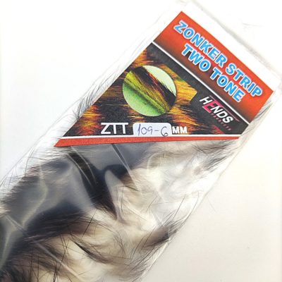 Hends Zonker Strips Two Tone Rabbit 6mm ZTT109 - White/Black