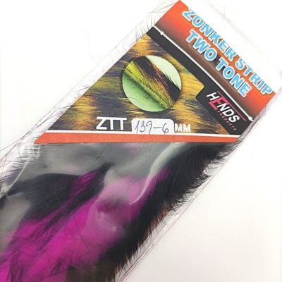 Hends Zonker Strips Two Tone Rabbit 6mm ZTT139 - Fluo Purple/Black