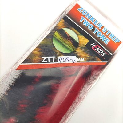 Hends Zonker Strips Two Tone Rabbit 6mm ZTT409 - Red/Black