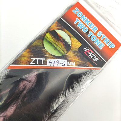 Hends Zonker Strips Two Tone Rabbit 6mm ZTT419 - Pink/Black