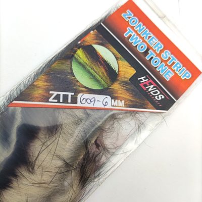 Hends Zonker Strips Two Tone Rabbit 6mm ZTT609 - Dark Beige/Black