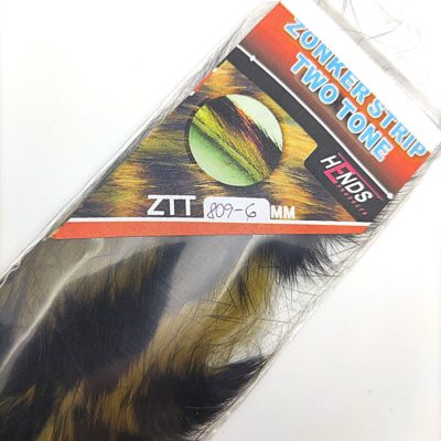 Hends Zonker Strips Two Tone Rabbit 6mm ZTT809 - Olive/Black